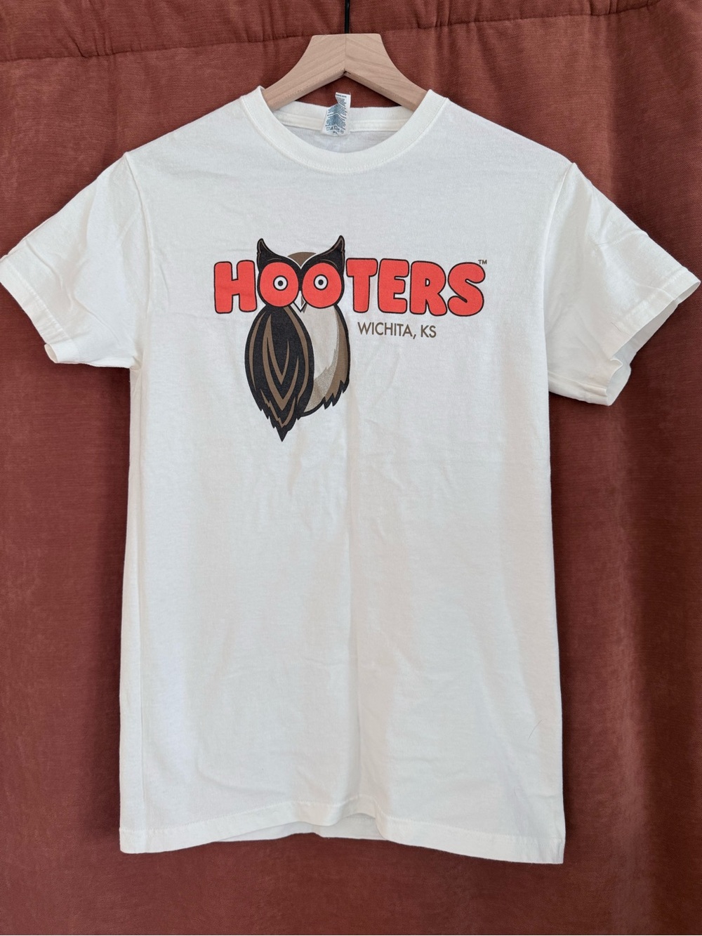 Hooters White Kids Short Sleeve Tee with Orange Logo